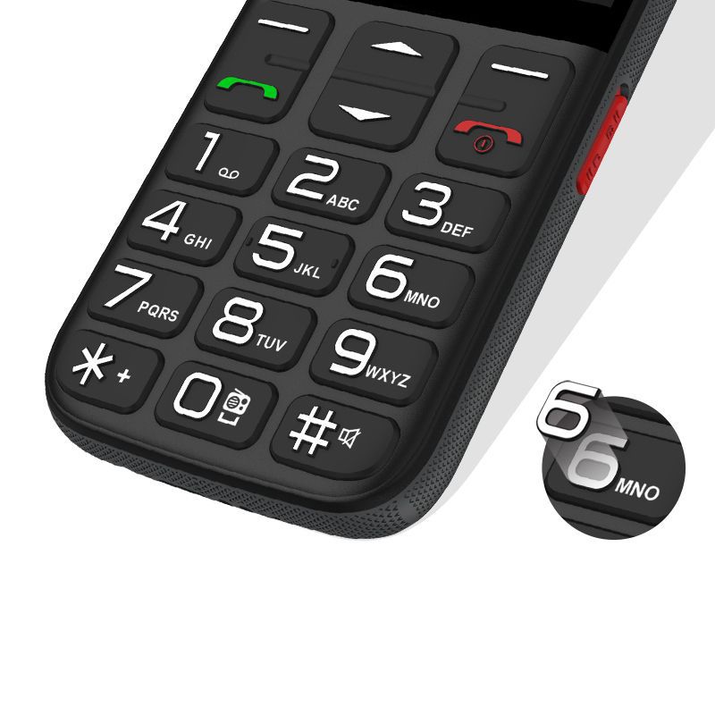 Big Button Mobile Phone with SOS Button (Black) + $29/mo Unlimited Plan