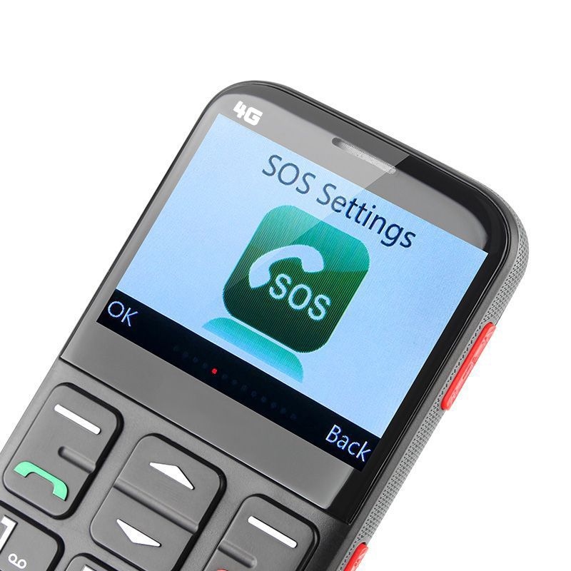 Big Button Mobile Phone with SOS Button (Black) + $29/mo Unlimited Plan