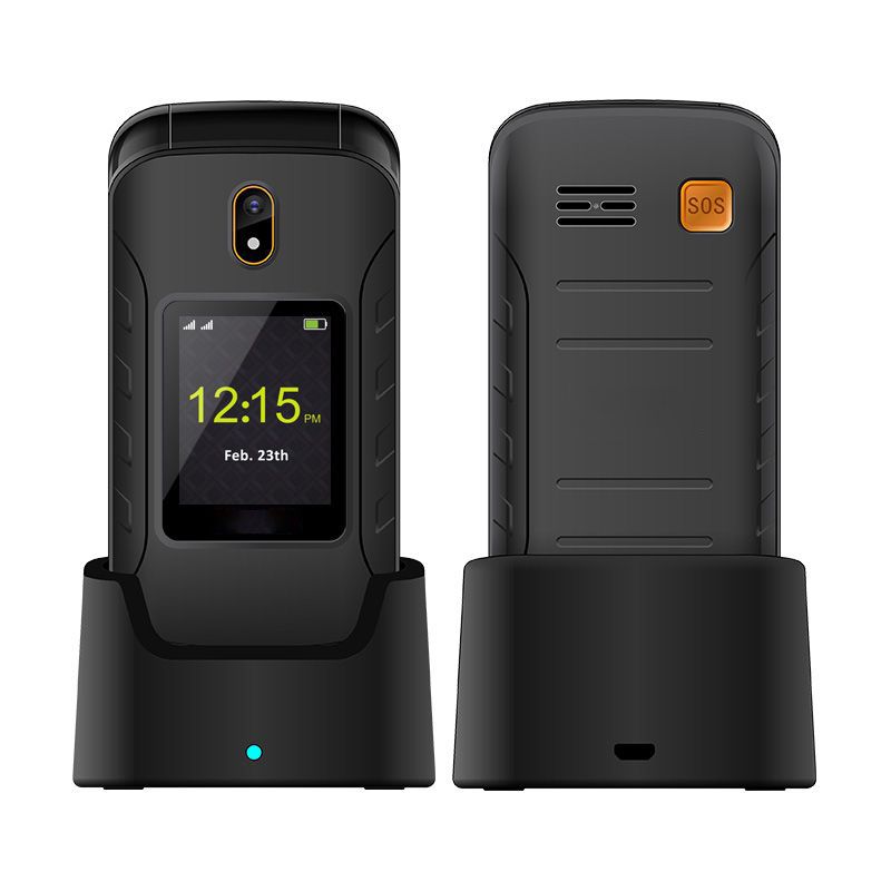Big Button 4G Flip Mobile Phone with SOS Button (Black)