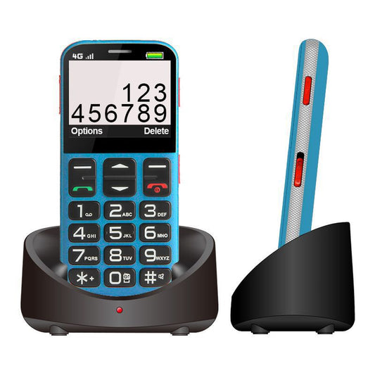 Big Button 4G Mobile Phone with SOS Button (Blue)
