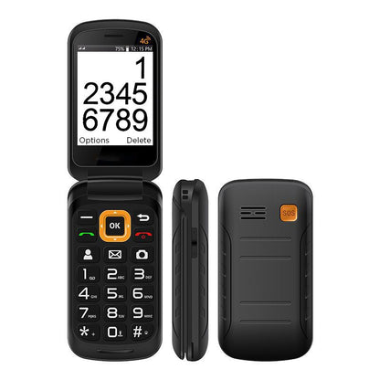 Big Button 4G Flip Mobile Phone with SOS Button (Black)