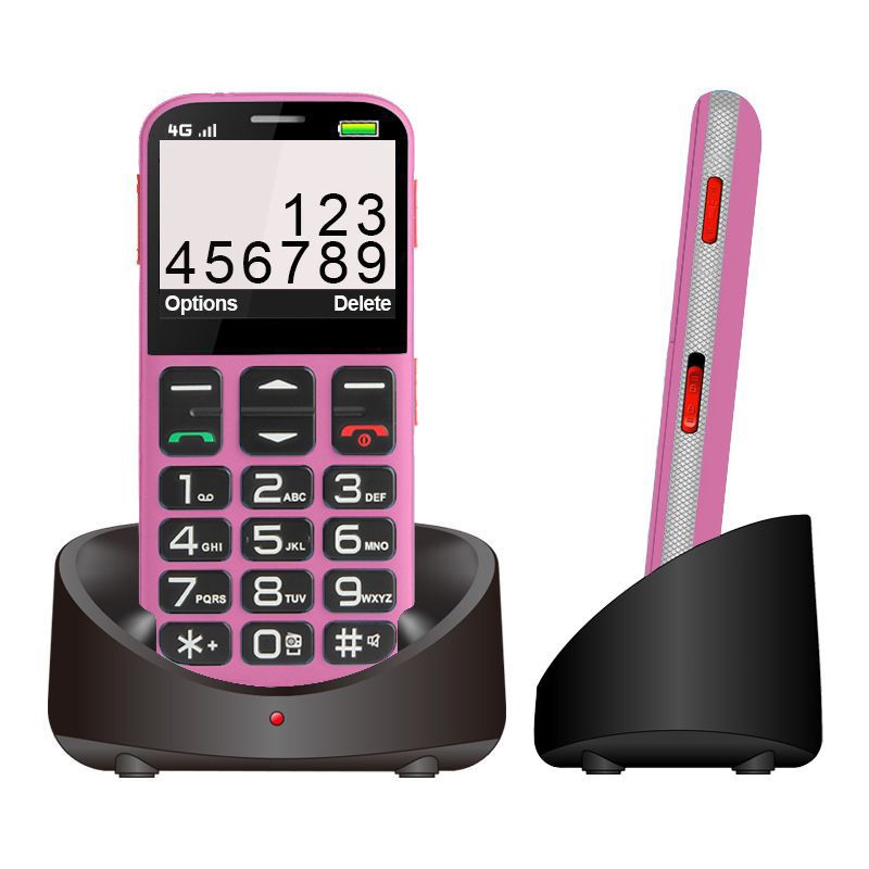 Big Button Mobile Phone with SOS Button (Pink)